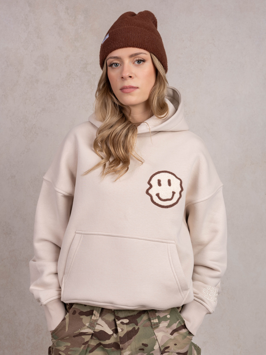 Smiley Hoodie Cappuccino