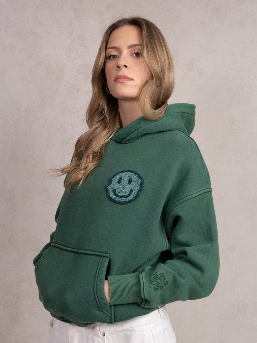 Smiley Hoodie Green