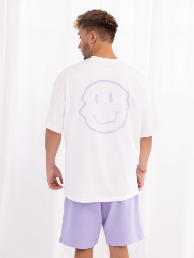 Shirt White purple Smile